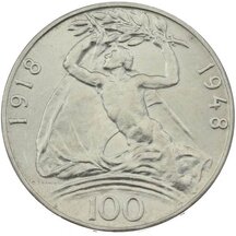 100 Kčs Czechoslovakia 1948 - Establishment of the Czechoslovak Republic