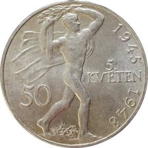 50 Kčs Czechoslovakia 1948 - Prague Uprising