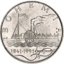 50 Kčs Czechoslovakia 1991 - Steamboat Bohemia