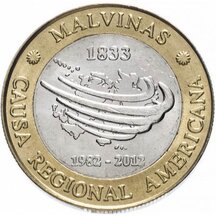 2 Pesos Argentina 2012 - Malvinas