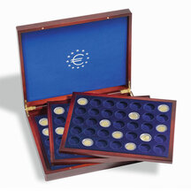 Wooden box for 105 pcs 2 EURO coins