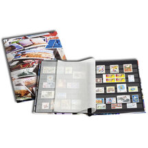 Album for postage stamps with print