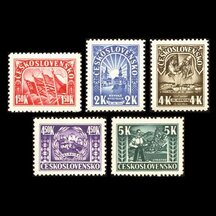 Series of Stamps Czechoslovakia 1945 - Anniversary of the Slovak National Uprising