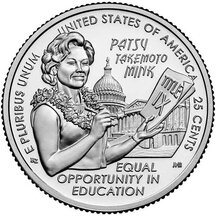 25 Cent USA 2024 - The Honorable Patsy Takemoto Mink