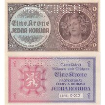Banknote PČM 1 Koruna 1940 UNC series D - 3