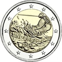 2 € Andorra 2024 - 100 years of skiing in Andorra