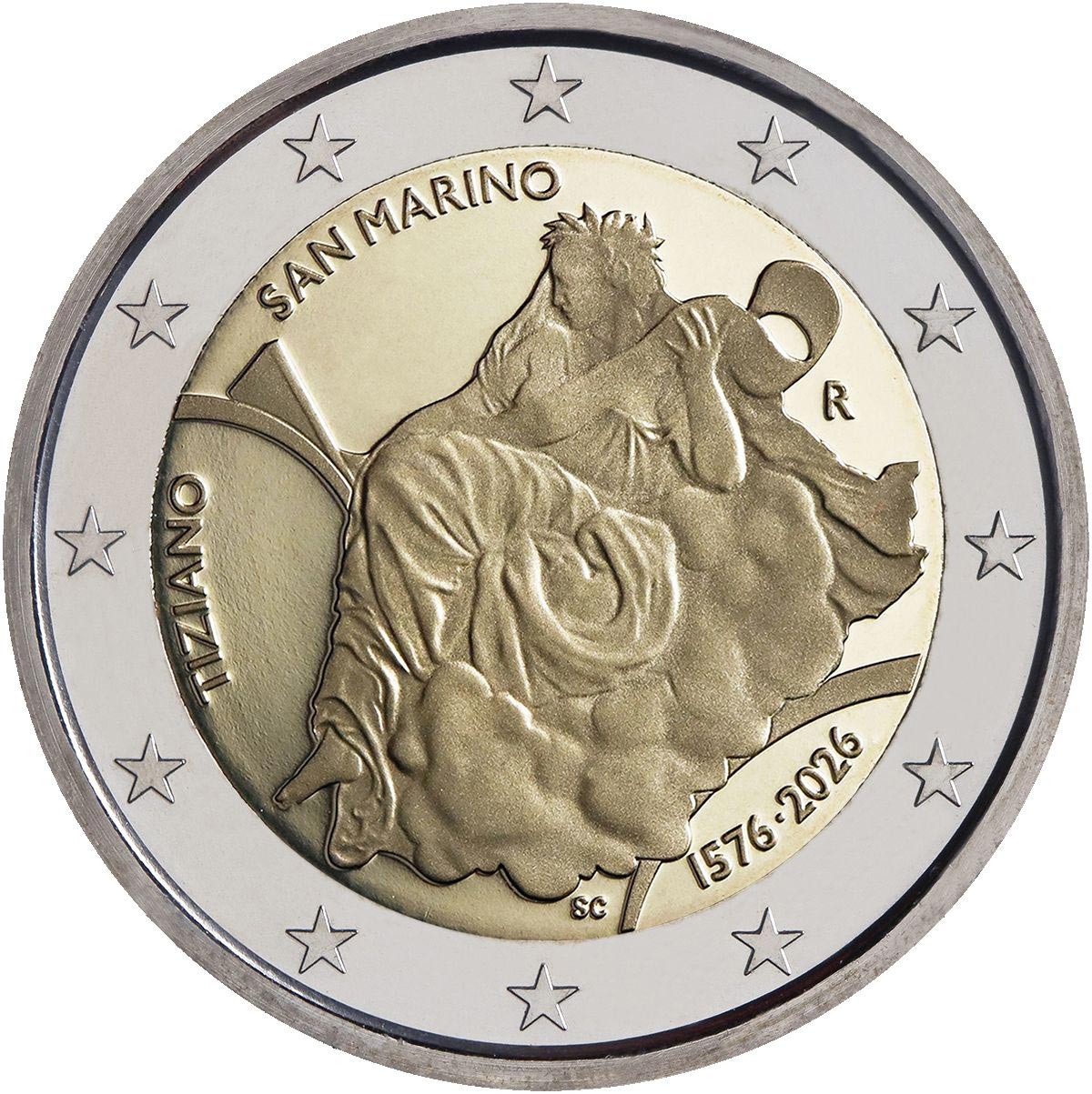 2 EURO San Marino 2026 - Tiziano | Buy at Nunofi.com