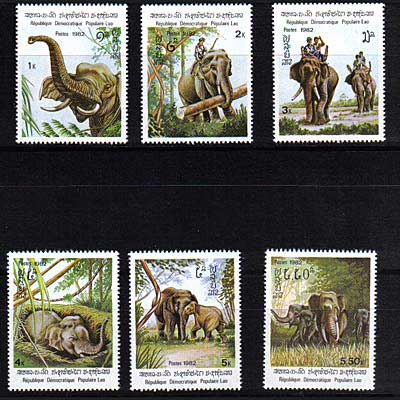 Series of Stamps Laos 1982 - Elephants | Buy at Nunofi.com
